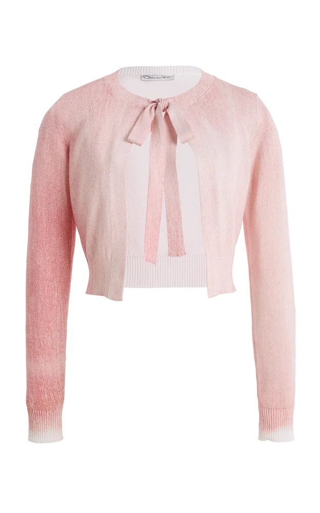 Tie-Front Cotton-Blend Cardigan