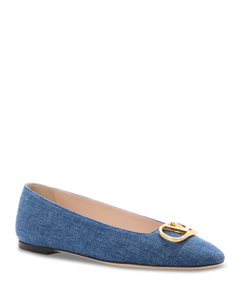 Embellished VLogo Ballet Flats