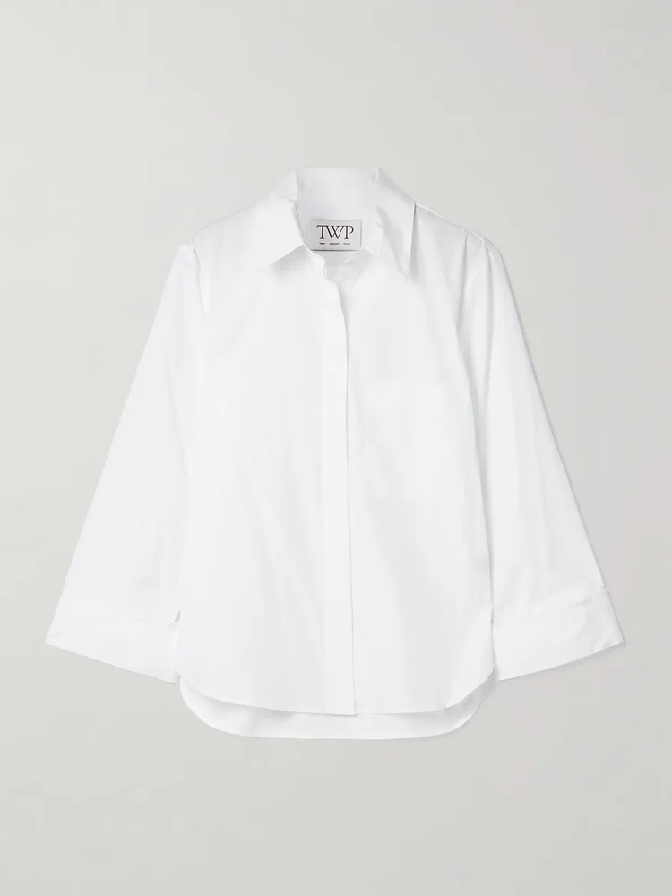Boyfriend cotton-poplin shirt