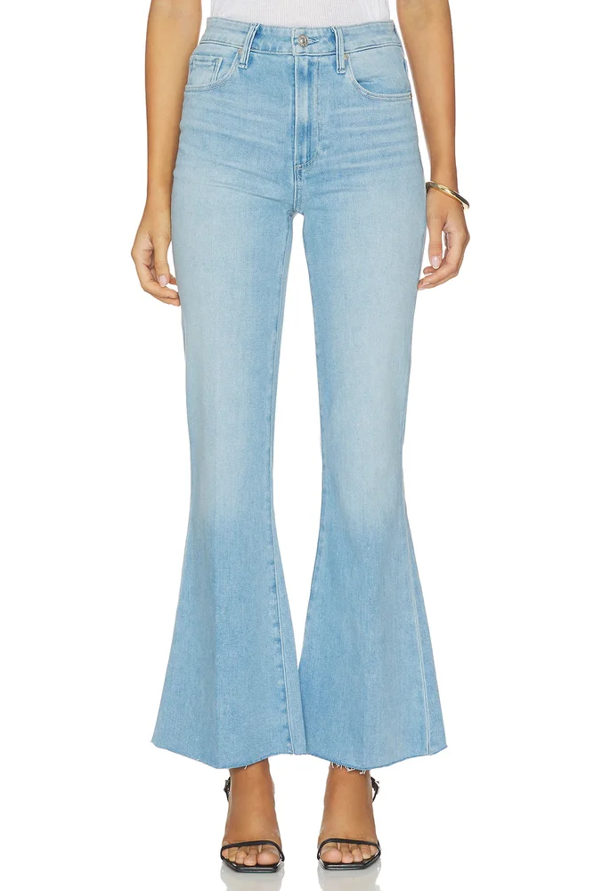 Marlow Skimmer Undone Hem Seamed Belt Loops Flare Jeans