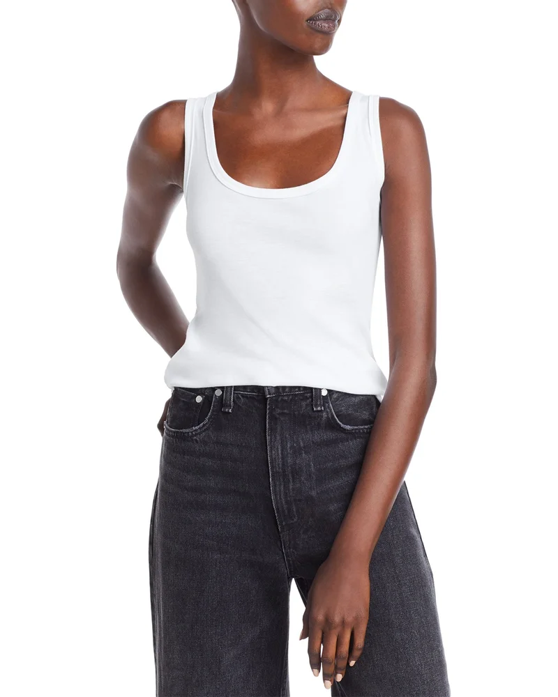 1x1 Ribbed Tank (White)