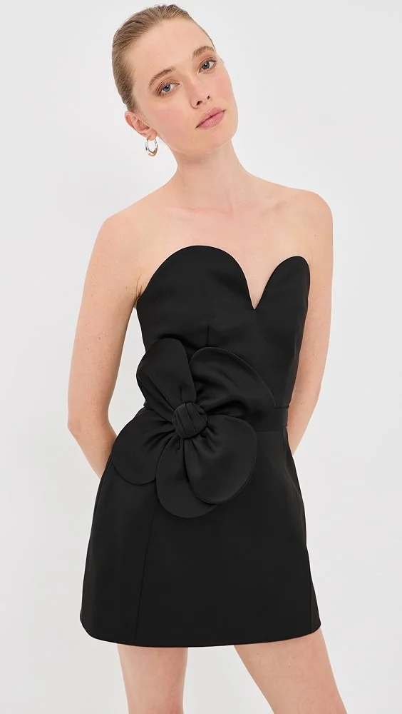Satin Daisy Belted Dress
