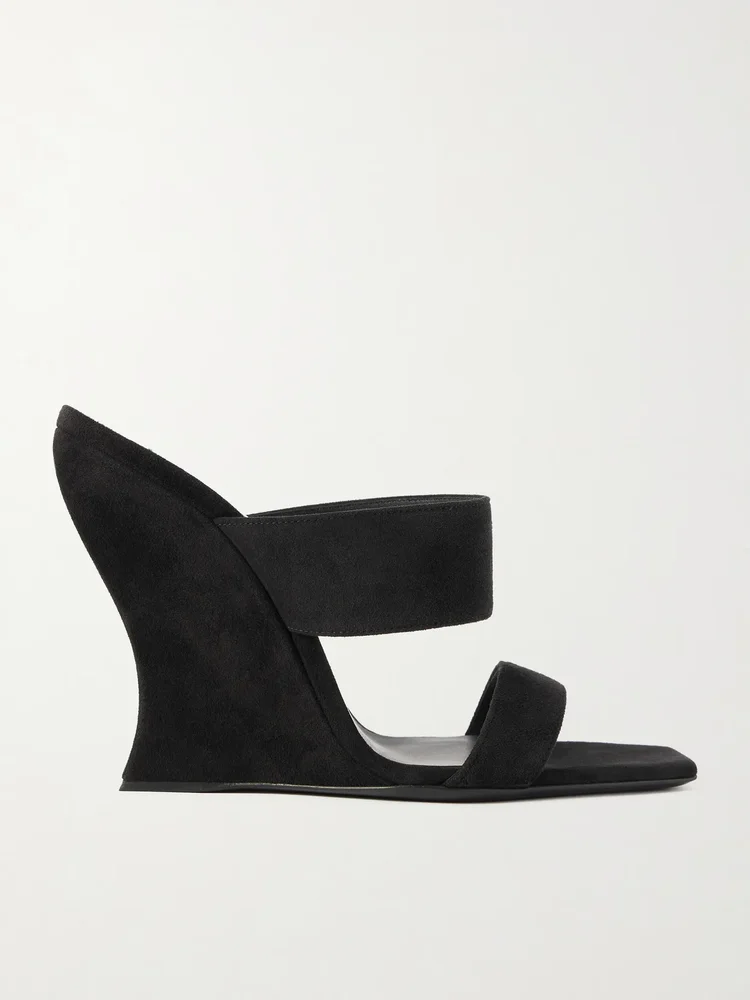 Wave 110 suede wedge mules
