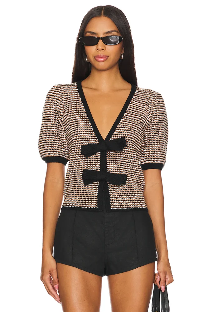 Elaine Puff Sleeve Bow Cardi