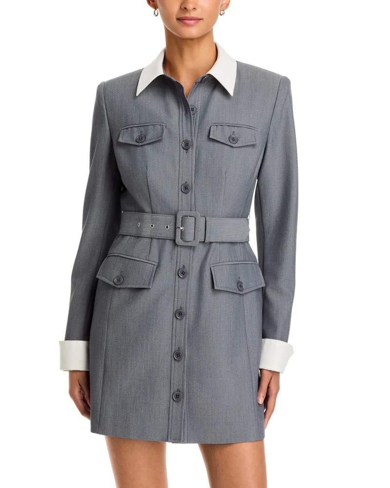 Valerie Long Sleeve Collared Button Front Dress
