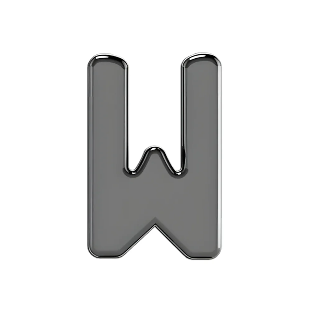 Slider Solid Letter W Charm