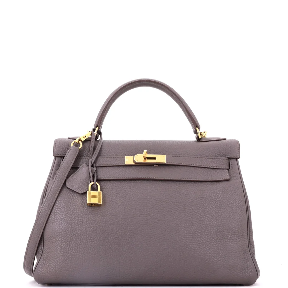 Pre-Owned Kelly 32 Etain Togo with Gold Hardware