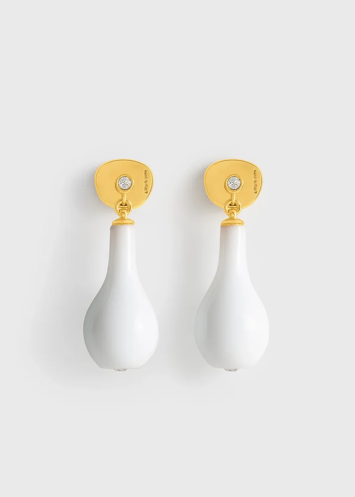 Crystal drops white/gold