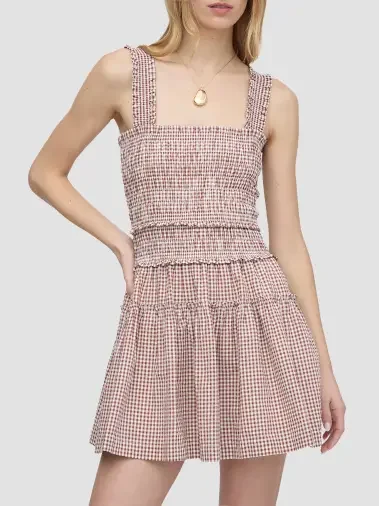 Hillhousehome The Margot Mini Dress - Sunset Etched Floral Stripe