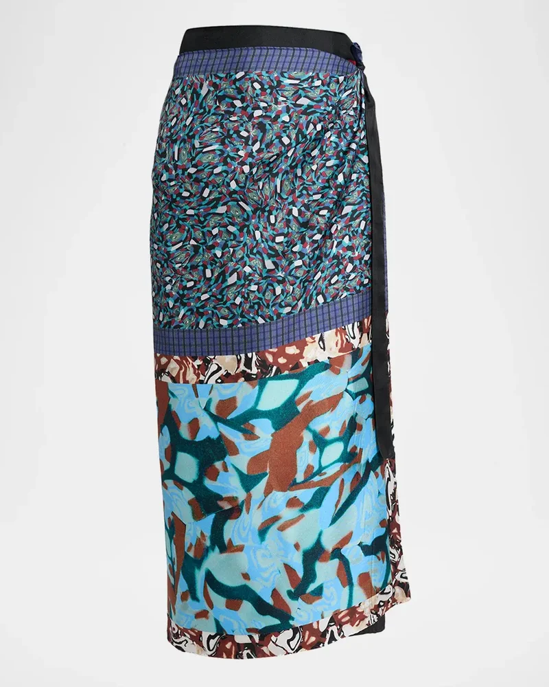 Silk Long Wrap Scarf Skirt