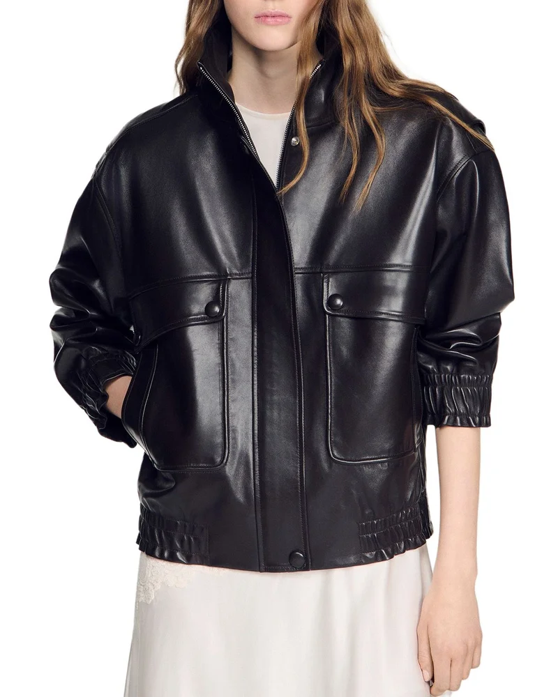 Patch Pocket Leather Jacket
