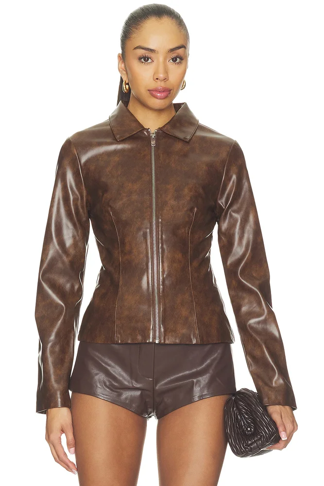 Simone Faux Leather Jacket