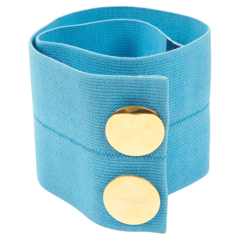 1980s Yves Saint Laurent Turquoise Large Elasticated Belt