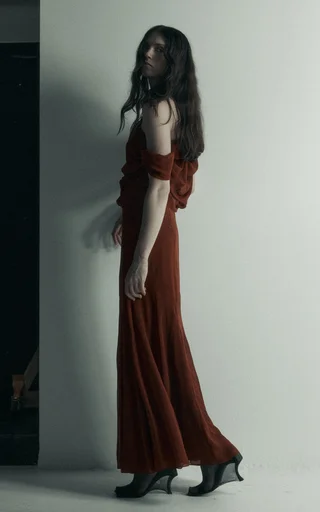 Lucille Embroidered Silk Maxi Dress