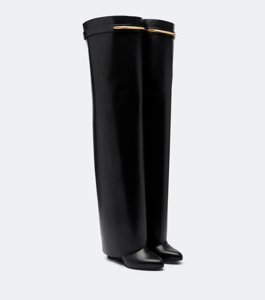 Shark Pinch over-the-knee boots in leather (black)