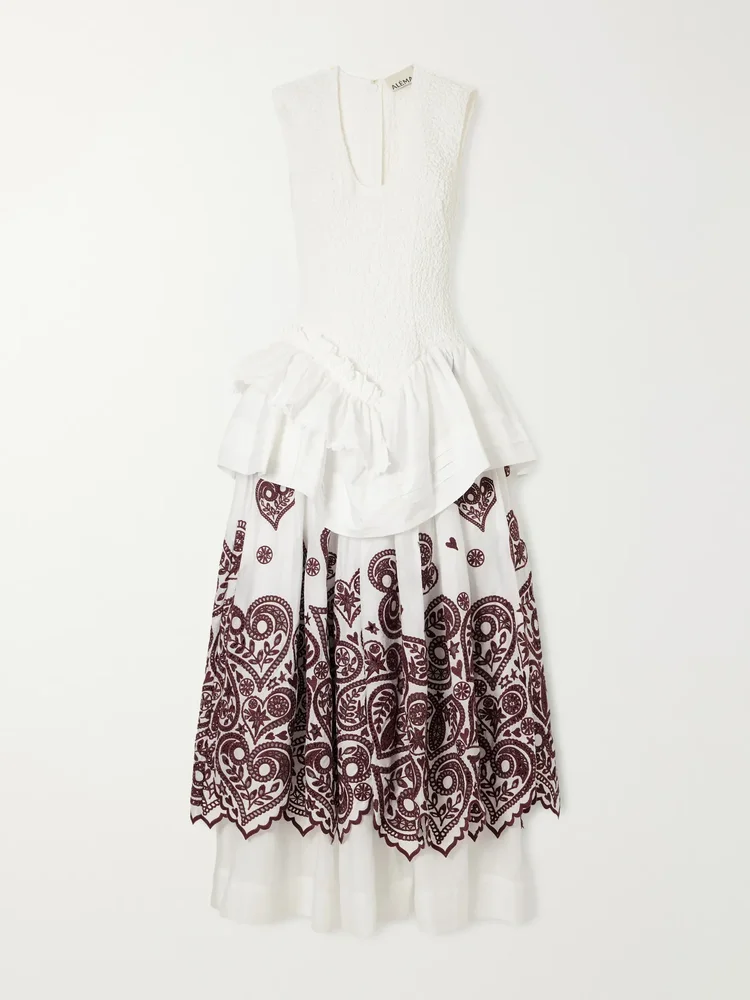 Bobby embroidered cotton midi dress