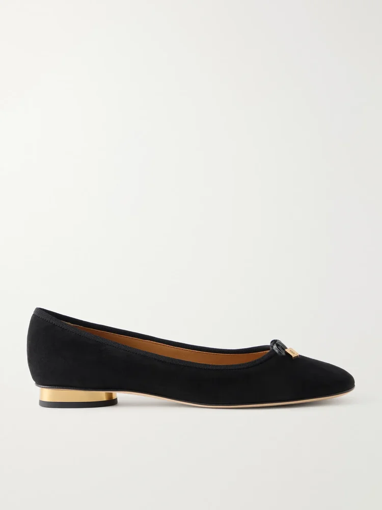 Suede ballerina flats