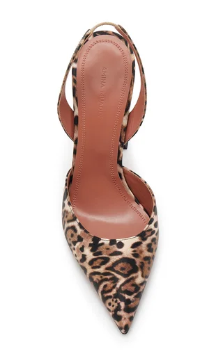 Holli Leopard Satin Slingback Pumps