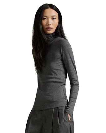 Stretch Blend Turtleneck Sweater