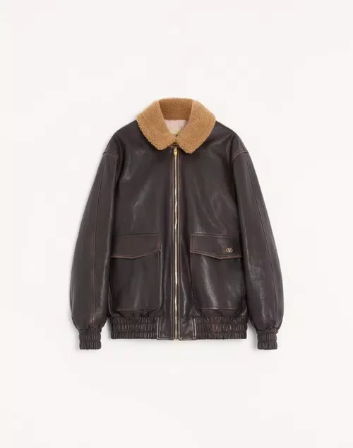 Aged-Effect Leather Caban