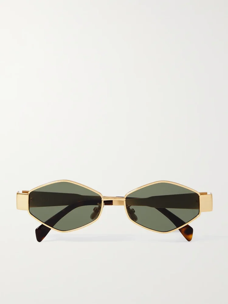 Triomphe hexagon-frame gold-tone sunglasses