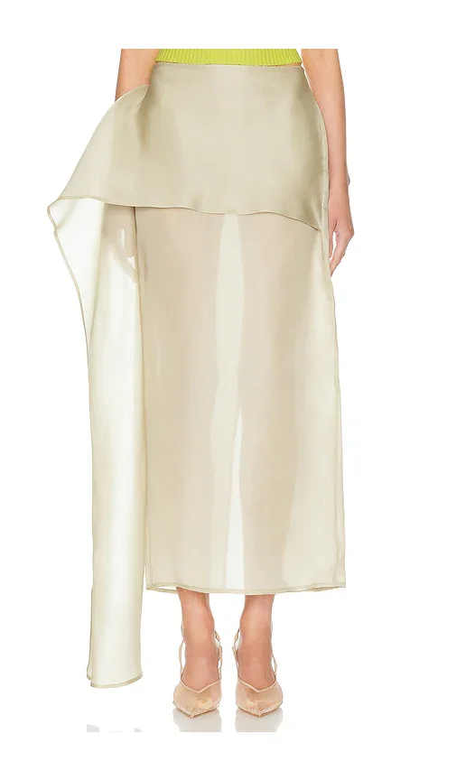 The Silk Gazar Skirt With Drape
