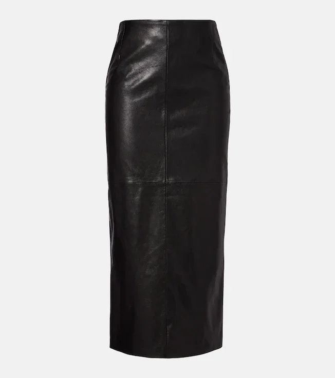 Elisse leather pencil skirt