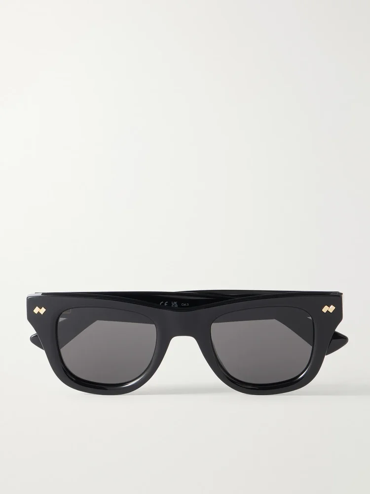 Dizzy square-frame recycled acetate sunglasses