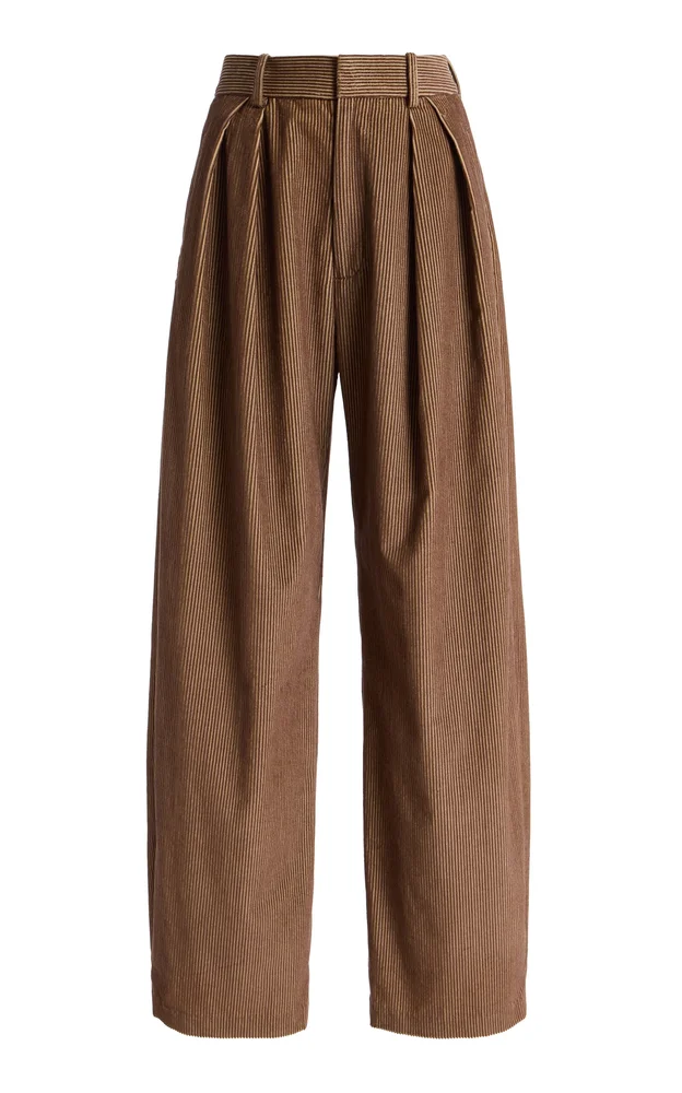 Joel Pleated Cotton Wide-Leg Pants