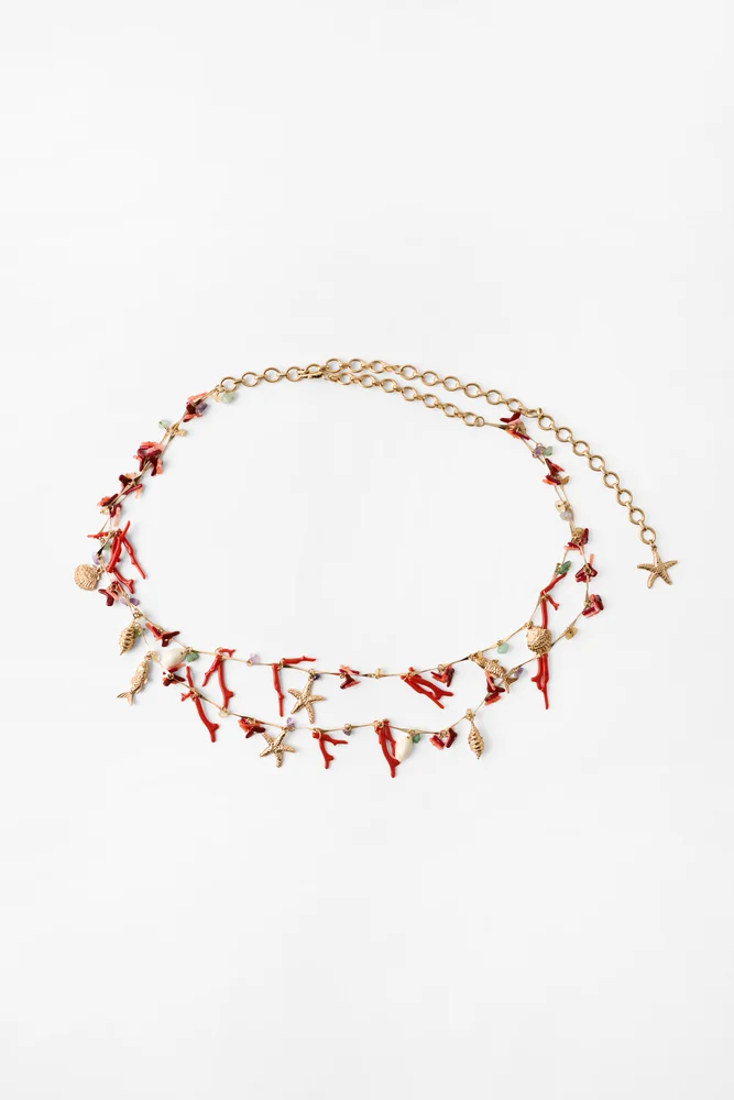 Metal Belt With Marine Charms