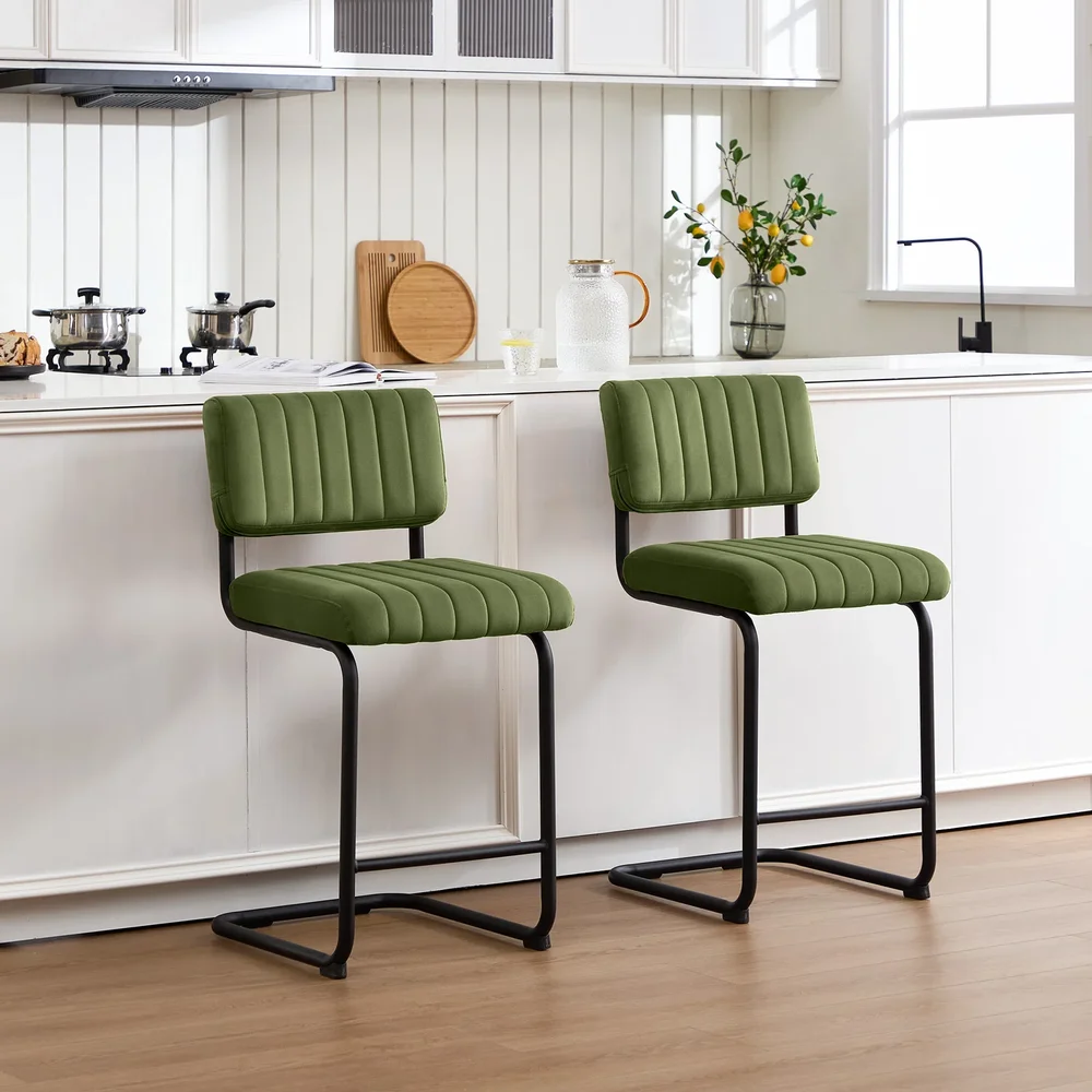 Marlow Tufted Velvet Counter Stool