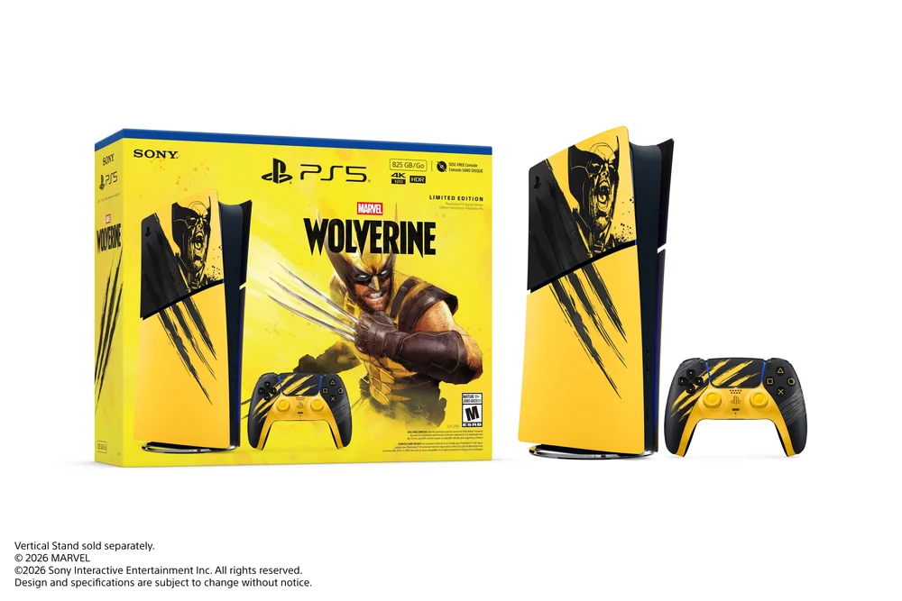 PlayStation 5 Digital Edition Console, Marvel's Wolverine Battle Yellow Limited Edition Bundle