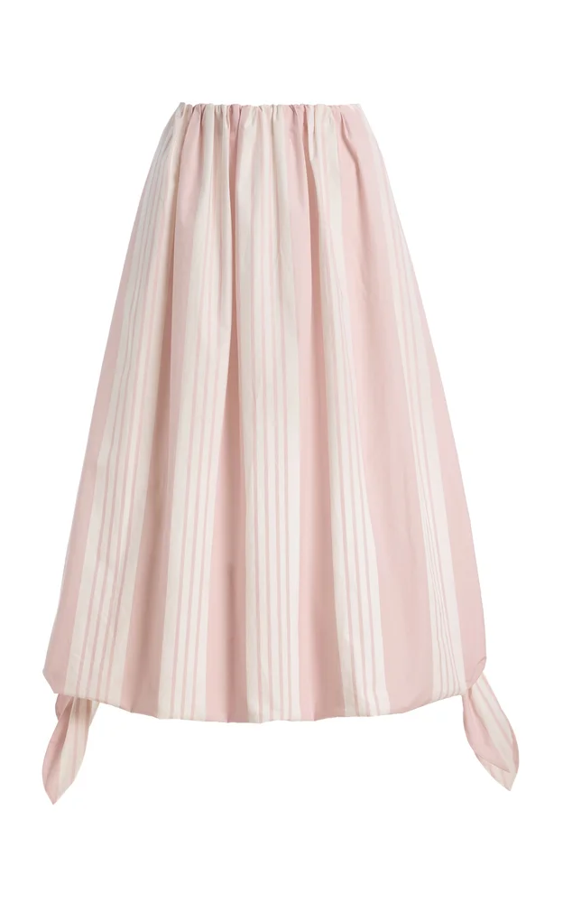 Rosie Striped Cotton Midi Skirt