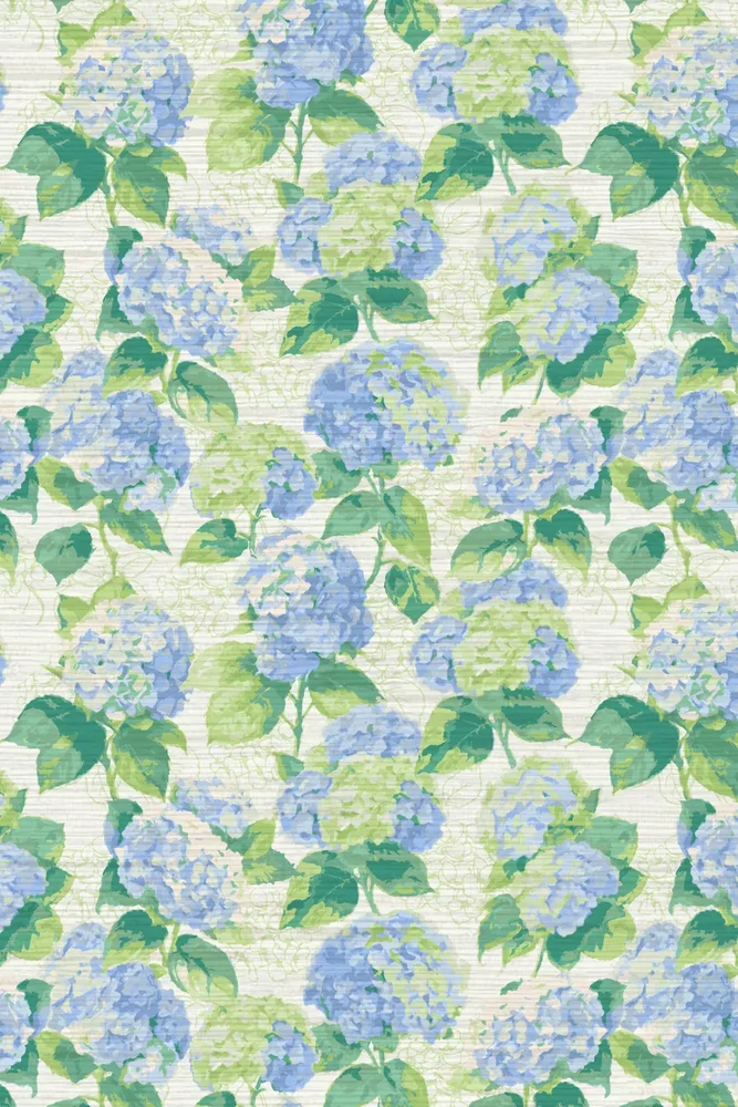 Bloom Bloom Baby Hydrangea Grasscloth Wallpaper