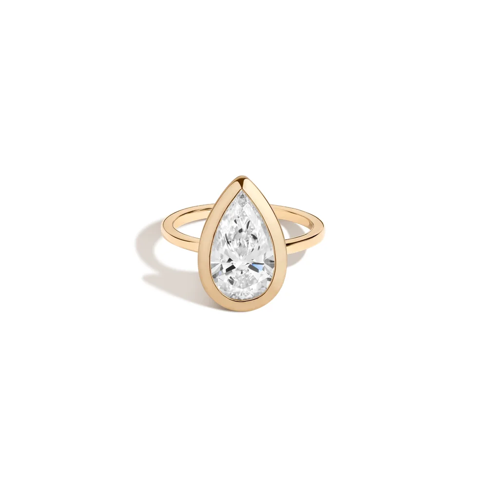 3ct Pear Lab Grown Diamond Bezel Ring