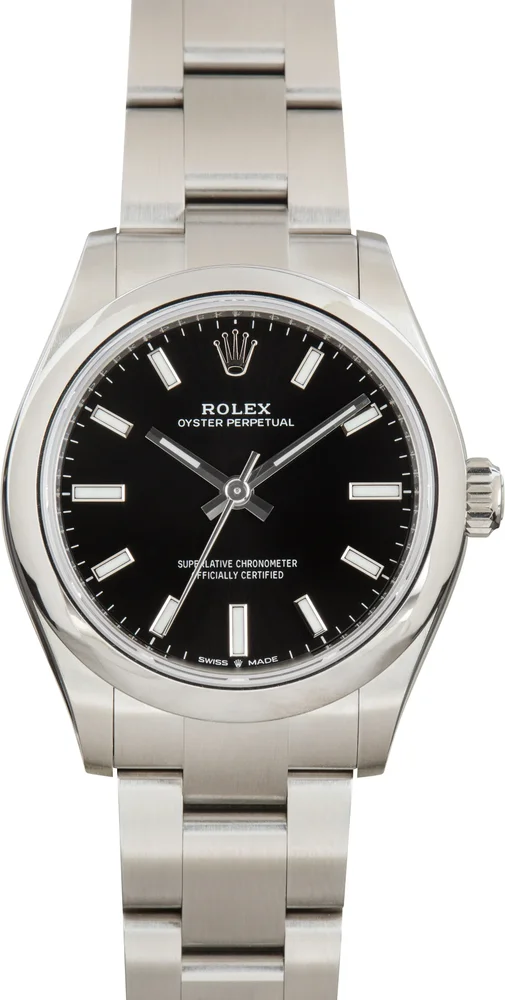 Pre-Owned Rolex Oyster Perpetual 31 277200 Black Dial Stainless Steel
