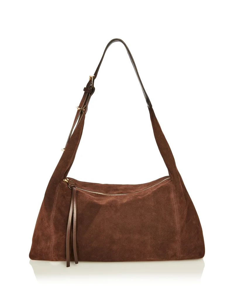 Large Suede Hobo Bag, Exclusive