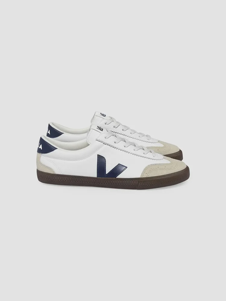 Volley Colorblocked Leather Low-Top Court Sneakers