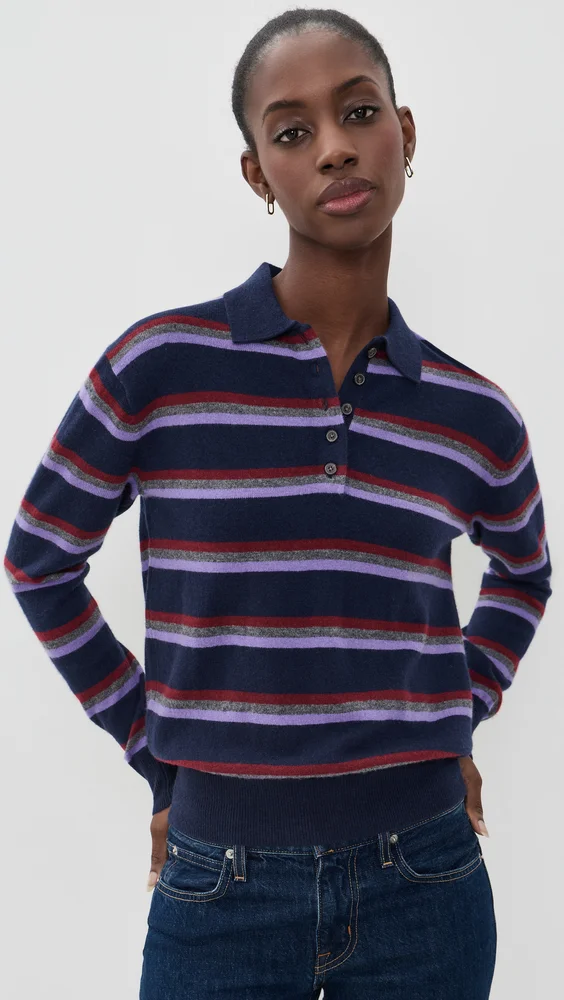 Polo Sweater In Soft Wool