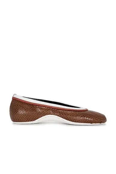 Foot Shaped Rubber Sole Ballerina Flat