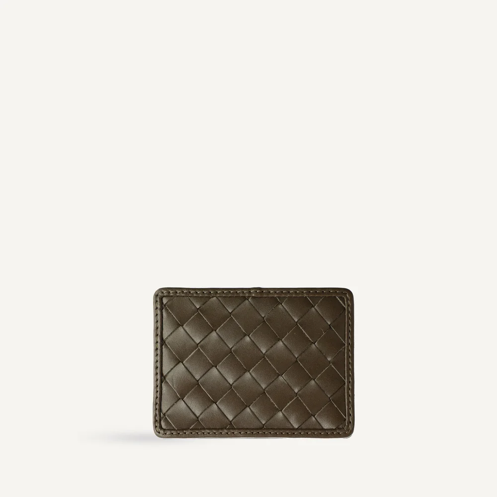 Nico Card Case in Carré Weave, Olive