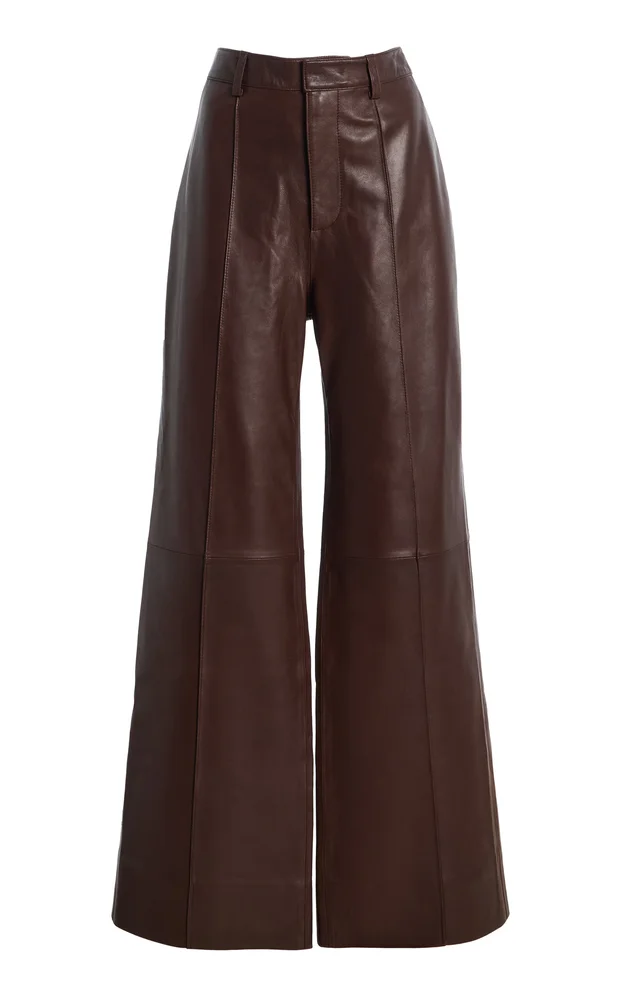 Caitlin Leather Wide-Leg Pants