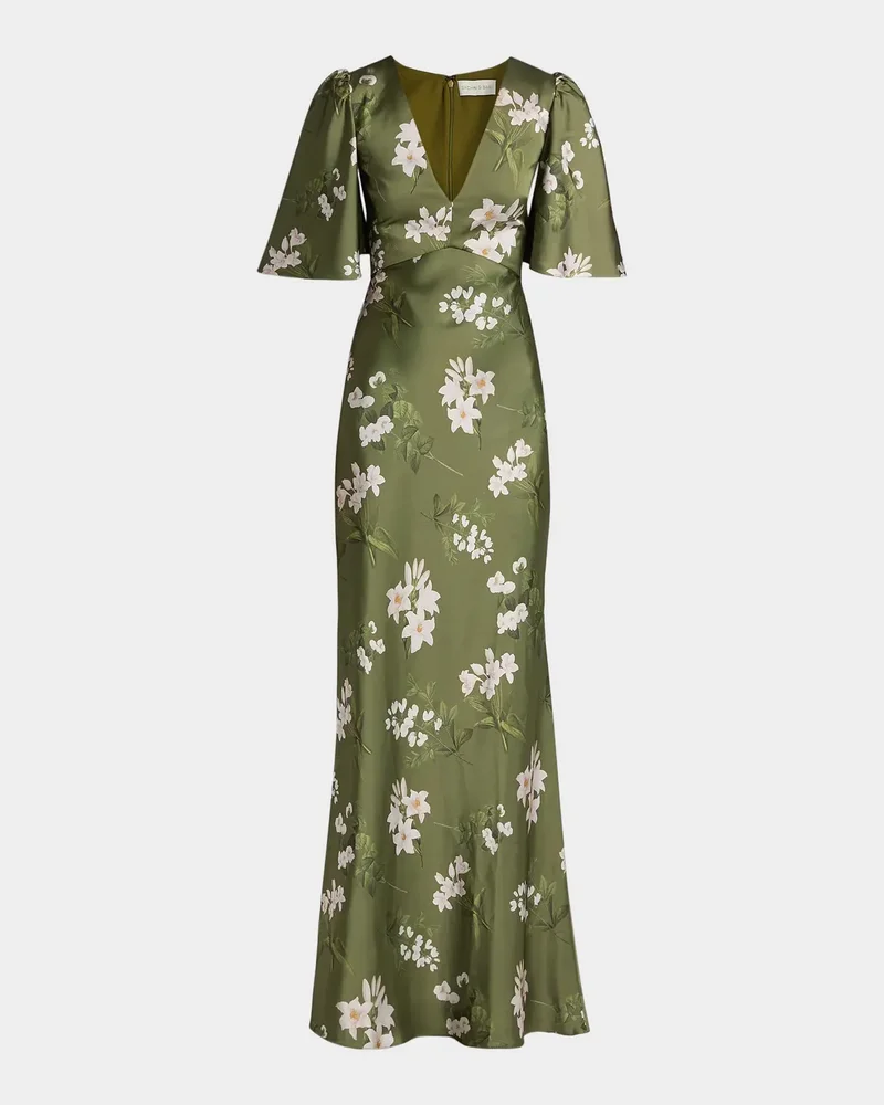 Mae Floral Satin Gown