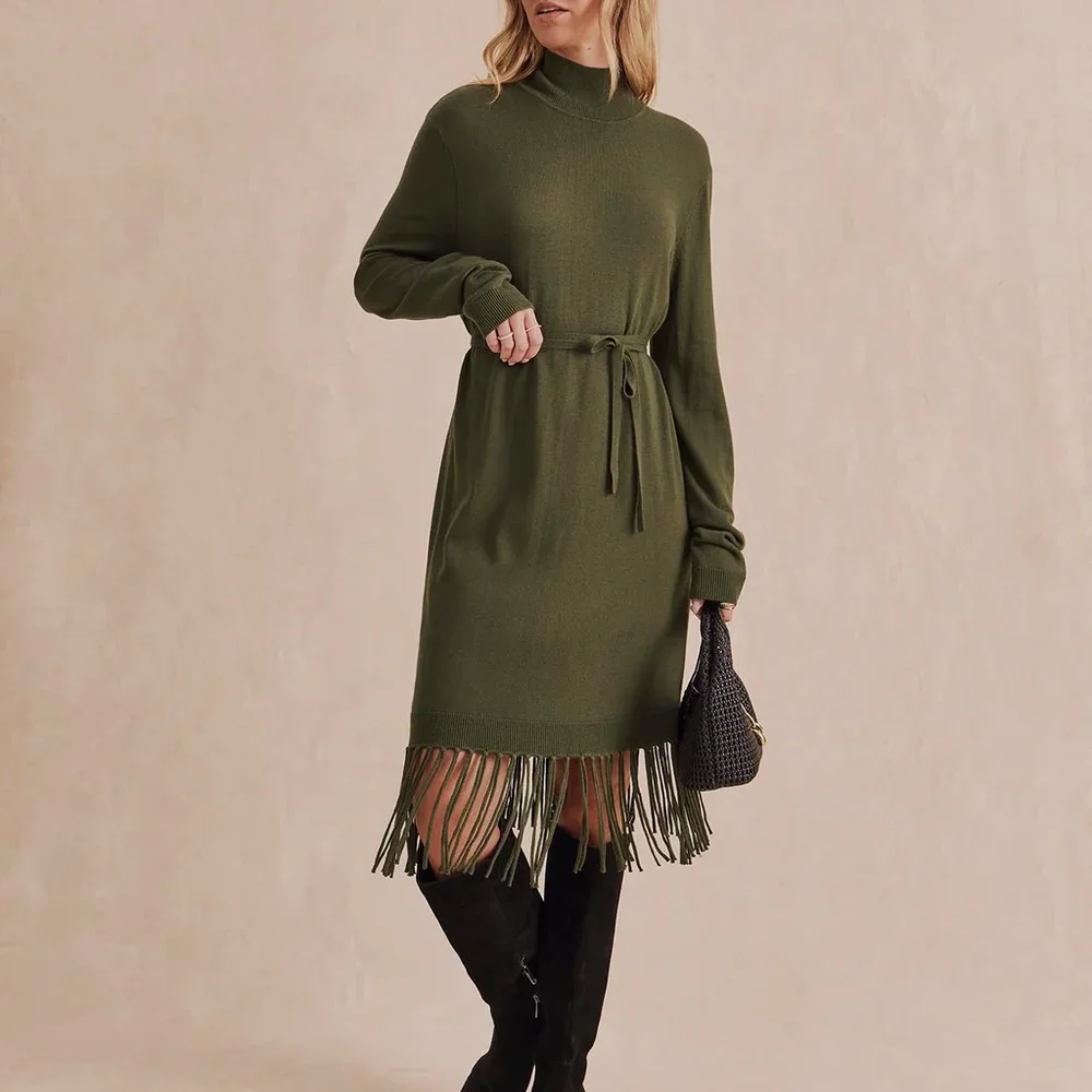 Sadie Fringe Sweater Dress