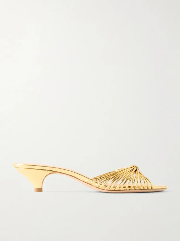 Dixie 40 metallic leather mules