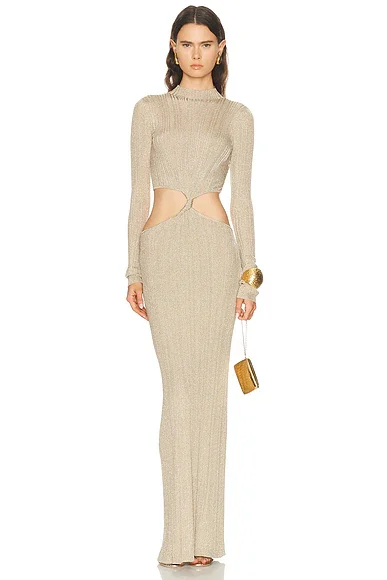 Metallic Twist Maxi Dress