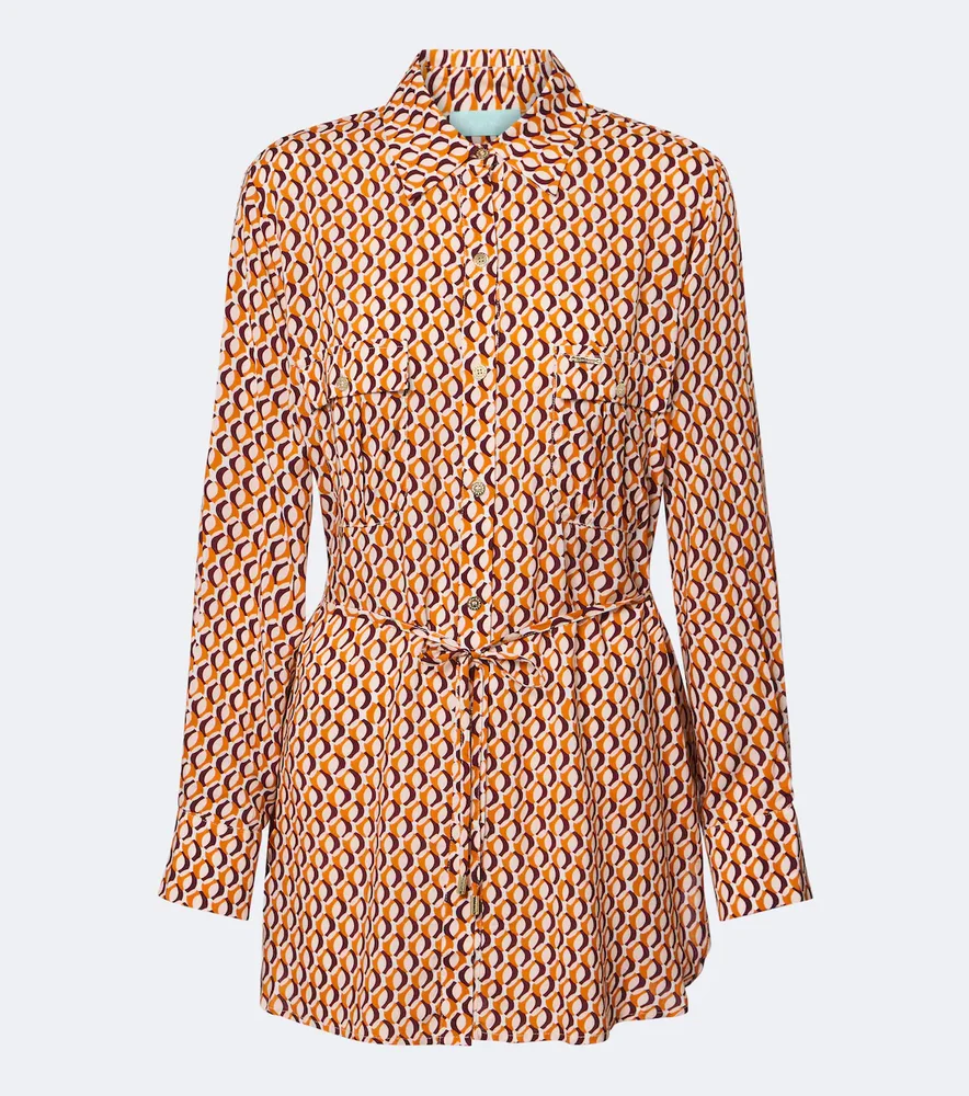 Ariel belted printed shirt