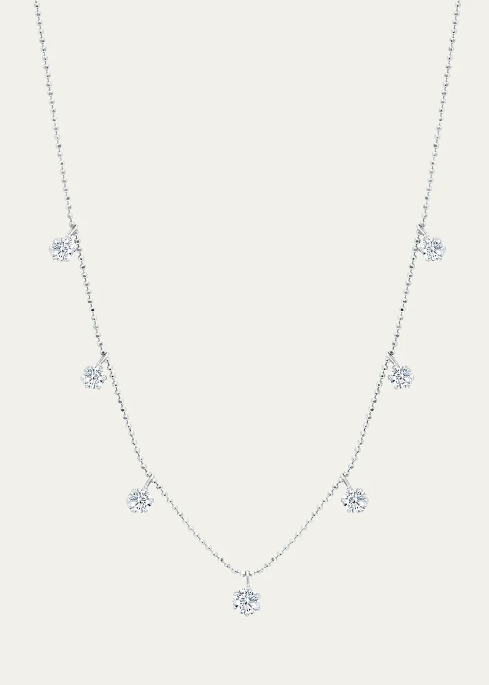 Gems 18K White Gold Medium Floating Diamond Necklace