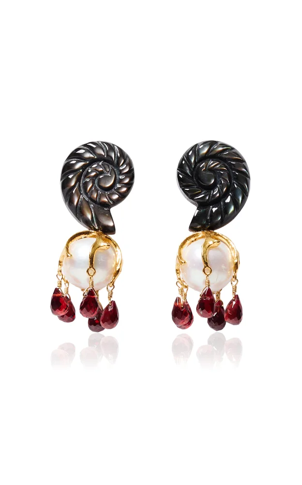 Nautilus 18K Gold-Plated Multi-Stone Earrings