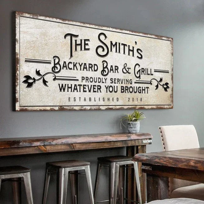 Tailoredcanvases Backyard Bar & Grill Sign